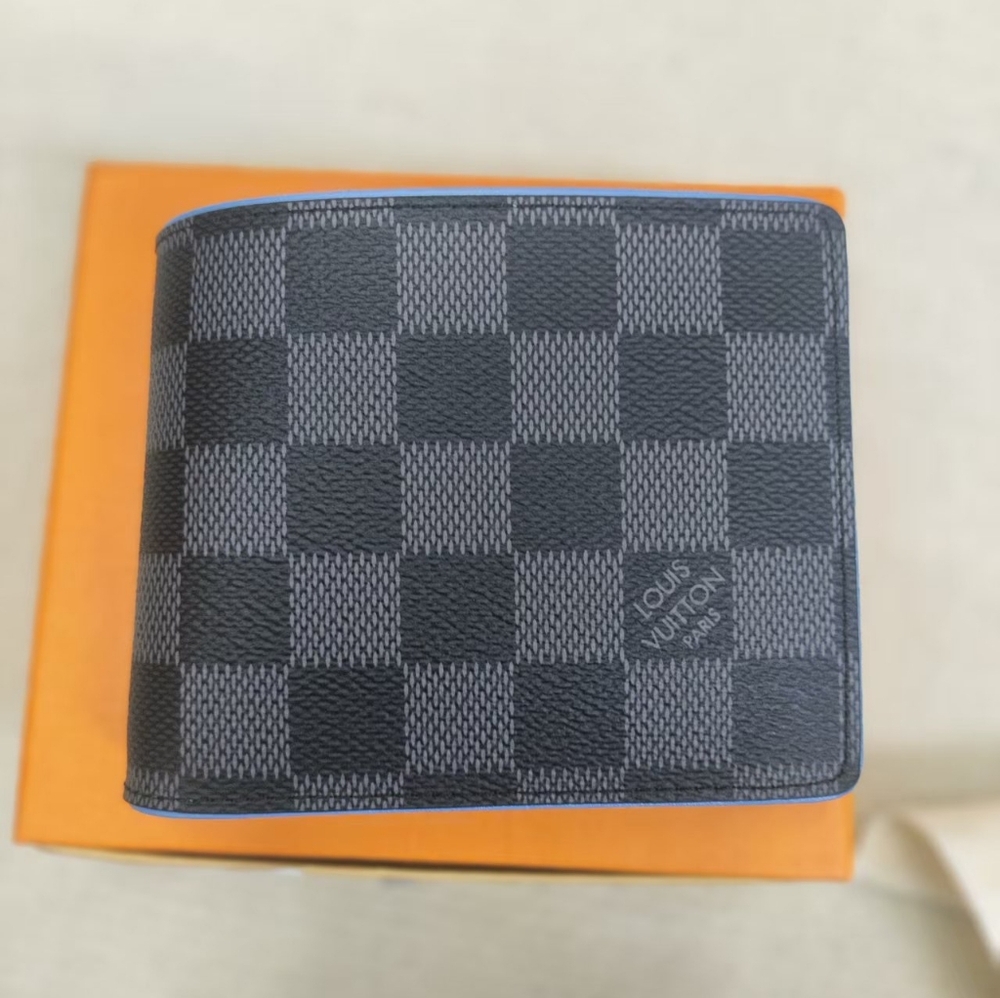 Louis Vuitton Black and Grey Damier Check Wallet